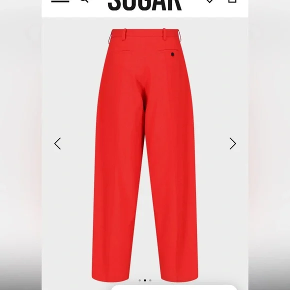 Marni x Uniqlo Red Corduroy High Rise Tapered Leg Pants XXS - Picture 2 of 8